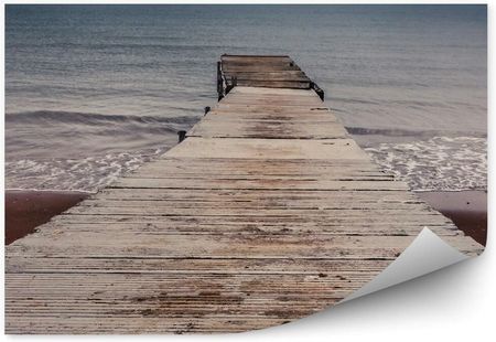 Fototapety.Pl Drewniane Molo Plaża Ocean Morze Niebo Chmury Okleina Ścienna 250x250cm Fizelina