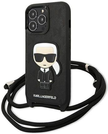 Karl Lagerfeld Leather Monogram Patch and Cord Iconik Etui iPhone 13 Pro (187241) (187241)