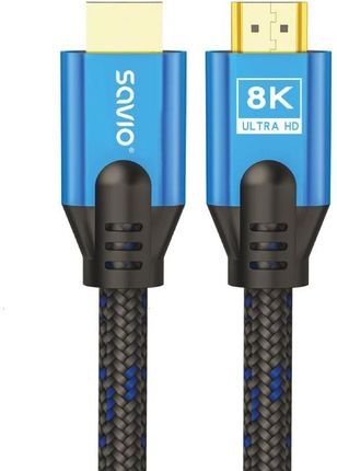 Savio Kabel HDMI v2.1 8K złote końcówki niebiesko-czarny 5m (CL-169)