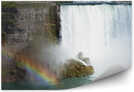 Fototapety.Pl Wodospad Niagara Drzewa Rośliny Skały Ludzie Tęcza Okleina Ścienna 250x250cm Fizelina