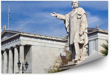 Fototapety.Pl Posąg Człowieka Uniwersytet Ateny Palmy Niebo Okleina Na Ścianę 250x250cm Fizelina