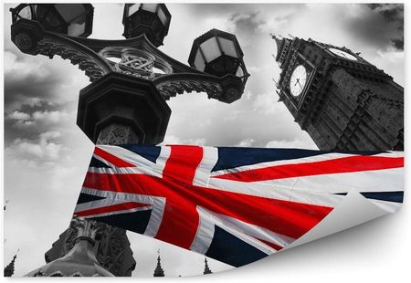 Fototapety.Pl Czarno - Białe Zdjęcie Flaga Wielka Brytania Londyn Fototapeta 250x250cm Magicstick