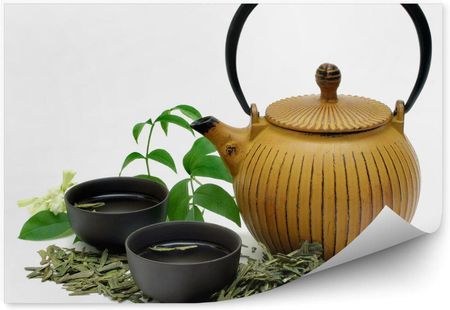 Fototapety.Pl Zielona Herbata Czajnik Ceramiczny Susz Okleina Na Ścianę 250x250cm Fizelina