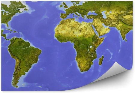 Fototapety.Pl Mapa Świata Fizyczna Kontynenty Fototapeta Na Ścianę 250x250cm Fizelina