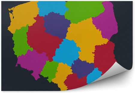 Fototapety.Pl Kolorowa Mapa Polski Województwa Fototapeta Na Ścianę 250x250cm Fizelina