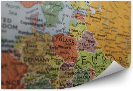 Fototapety.Pl Państwa Europa Nazwy Stolice Mapa Fototapeta Na Ścianę 250x250cm Magicstick