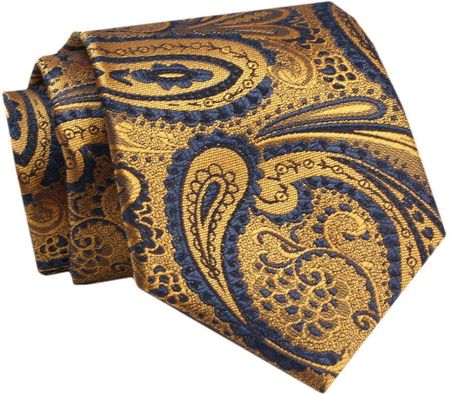 Krawat - ALTIES - Złoty, Wzór Orientalny KRALTS0761