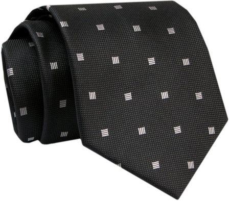 Krawat - ALTIES - Czarny w Drobne Kwadraciki KRALTS0766