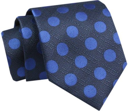 Krawat - ALTIES - Granat w Niebieskie Grochy KRALTS0773