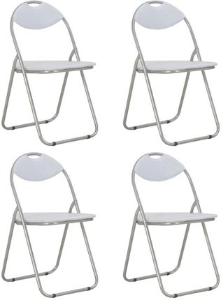 vidaXL Lumarko Składane Krzesła Jadalniane 4 Szt. Białe Sztuczna Skóra 421686