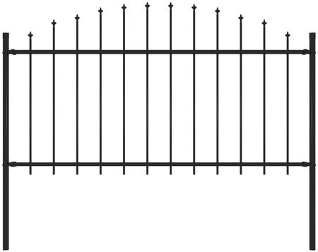 Emaga Panel Ogrodzeniowy Z Grotami Stal 1,25 1,5x1,7 M Czarny