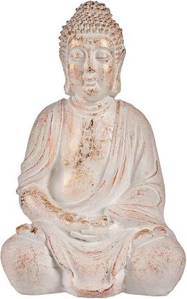 Dekoracyjna Figurka Ogrodowa Budda Biały/Złoty Polyresin 24,5x50x31,8cm