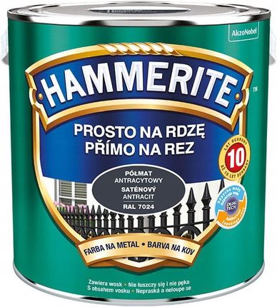 HaMmerite Farba Prosto Na Rdzę Antracyt Półmat 0,7l