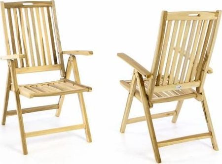 Składane Drewniane Krzesło Ogrodowe Divero - Zestaw 2 Szt