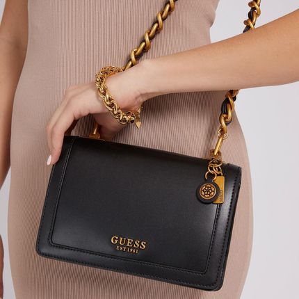 Damska Torebka GUESS ABEY CROSSBODY FLAP HWVB8558210-BLA