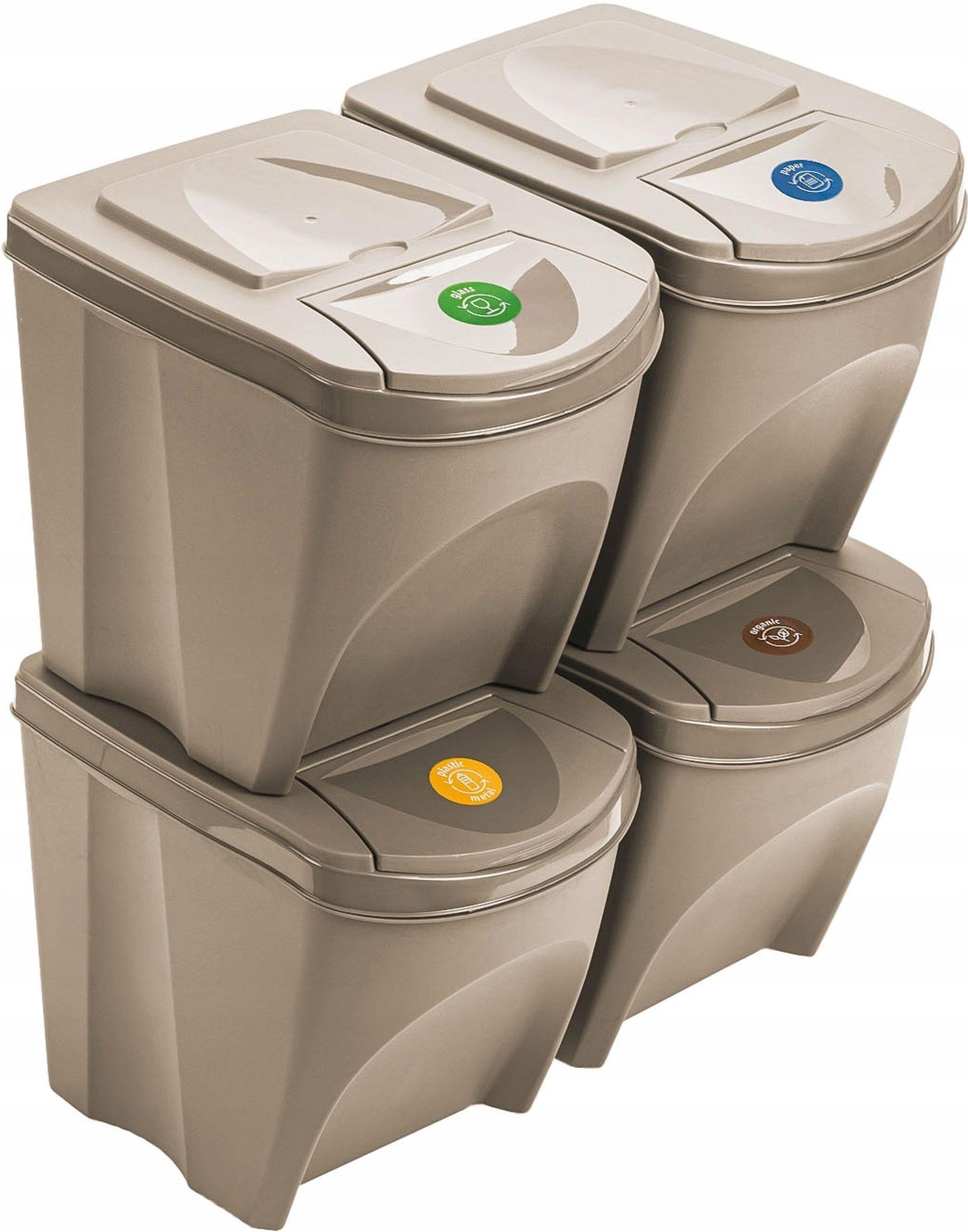 Prosperplast sortibox szelektív kuka 3x25l, szürke - Szemetes