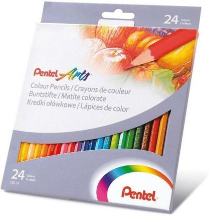 Kredki Ołówkowe 24 Kolory Pentel