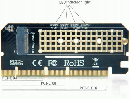 Adapter Pci-E X4 X8 X16 Ssd M.2 Nvme Dysk Riser