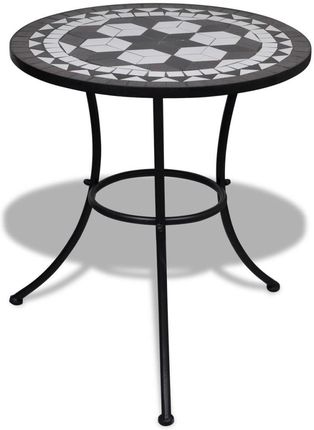 Stolik bistro czarno-biały 60 cm mozaikowy
