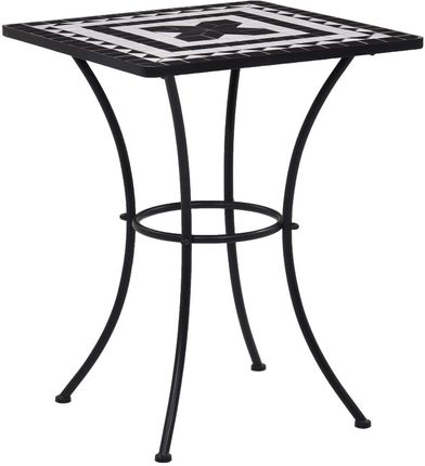 Mozaikowy stolik bistro czarno-biały 60 cm ceramiczny