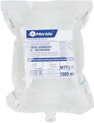 Merida Mydło w pianie Harmony Lux bezwonne jednorazowy wkład 1000 ml