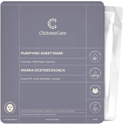 Chitone Care Naturalna Maska Oczyszczająca W Płachcie Purifying Sheet Mask 23ml