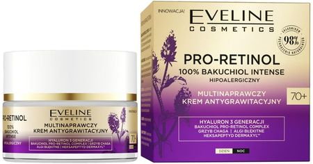 Krem Eveline Cosmetics Organic Pro-Retinol 100% Bakuchiol Multinaprawczy Antygrawitacyjny 70+ na dzień i noc 50ml