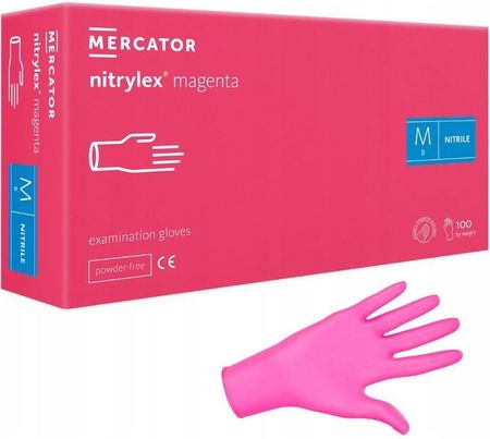 Mercator Medical Rękawiczki Rękawice Nitrylowe Różowe M 100szt.