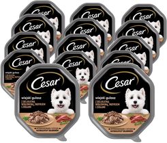 Cesar Tacka Mokra Karma Dla Psów W Sosie Z Delikatną Wołowiną Indykiem I Ziołami 14X150G