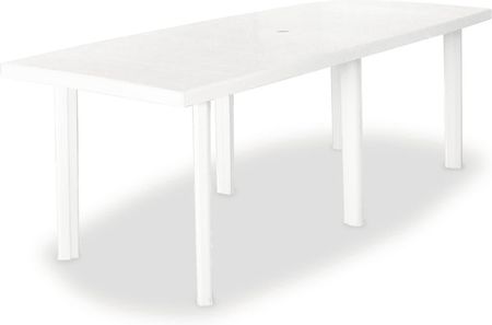 Stół ogrodowy biały 210 x 96 x 72 cm plastikowy