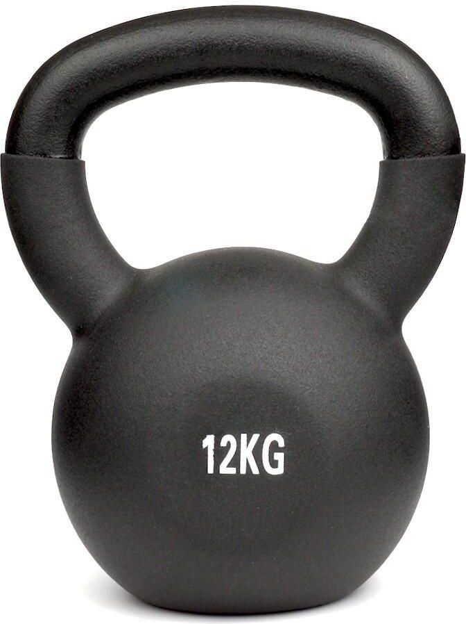 7Sports Kettlebell Żeliwny Pokryty Neoprenem Odważnik Czarny 12kg