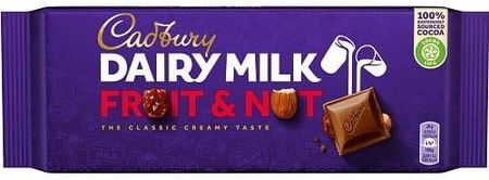 Cadbury Dairy Milk Czekolada mleczna owoce i orzechy 180 g