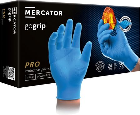 Mercator Rękawice Nitrylowe Super Mocne Grip Rozmiar L