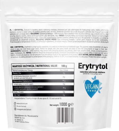 Ostrovit Erytrytol 1000 g - zdjęcie 1 Ostrovit Erytrytol 1000 g