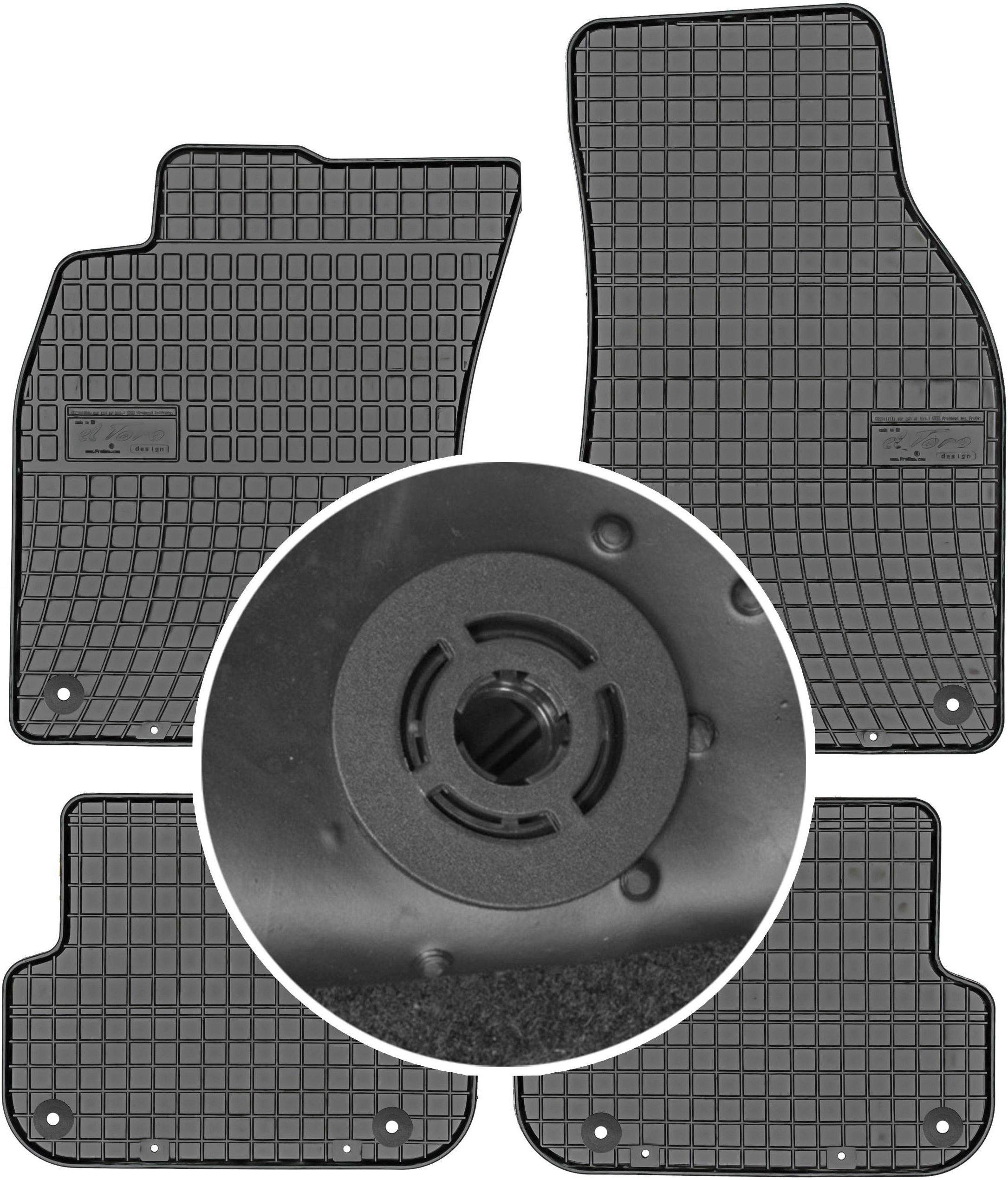 Alfombrillas Anclaje Original Alfombrillas Para Audi A6 4F/C6 2006-2011 - Tuning-art 62s Exclusive, Terciopelo Plata, Con Costura Y Anclajes Originales Alfombrillas Antideslizantes