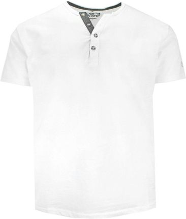 T-shirt Bawełniany z Guzikami przy Kołnierzyku, Biały bez Nadruku, Krótki Rękaw -PAKO JEANS TSPJNSHIRTbi