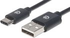 Manhattan Kabel Usb C-A M/M 1,0M Usb2.0 Hi-Speed Czarny