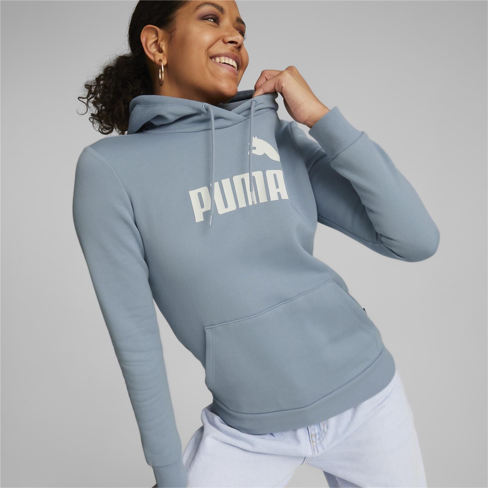 Bluza z kapturem damska Puma ESS LOGO niebieska 58678979 - zdjęcie 1 Bluza z kapturem damska Puma ESS LOGO niebieska 58678979
