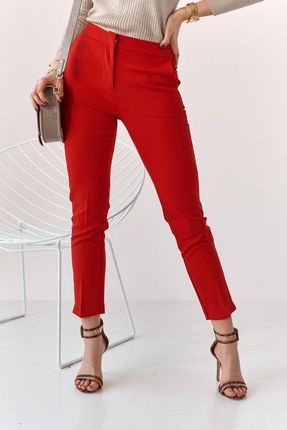 Eleganckie spodnie w kant czerwone MP45138
