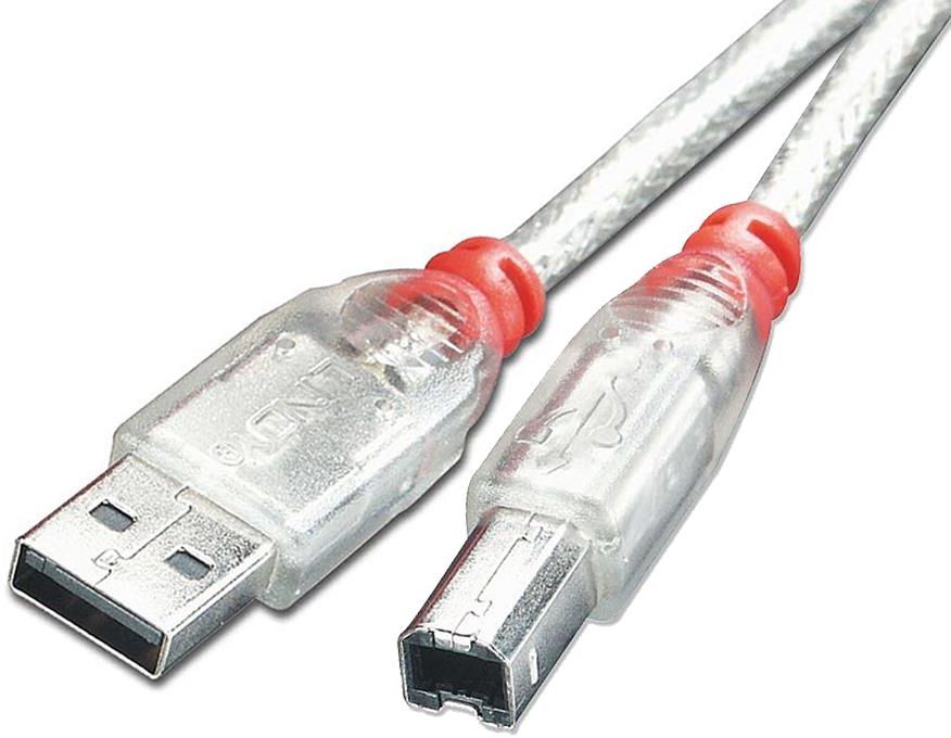 Lindy Cavo Usb 2.0 Tipo A/B, Trasparente, 3M
