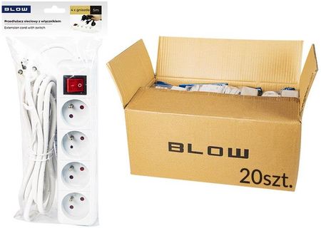 Blow Przedłużacz Pr-470Wsp 5m 3X1,5 Biały 98536