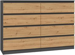 Zdjęcie Komoda Malwa M8 140 Antracyt Dąb Artisan 2921222 - Płoty