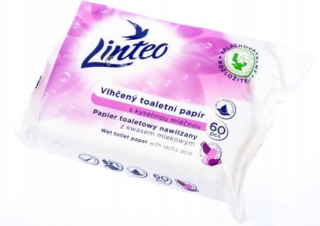 Linteo Wet Toilet Paper Pure & Fresh Nawilżany Papier Toaletowy Z Kwasem Mlekowym 60 Szt.