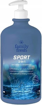 Family Fresh Sport 2In1 Shower & Shampoo Chłodzący Żel Pod Prysznic 1000Ml