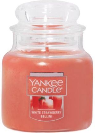 Yankee Candle Świeca Zapachowa Białe Truskawkowe Bellini White Strawberry 104 G 7598491799686