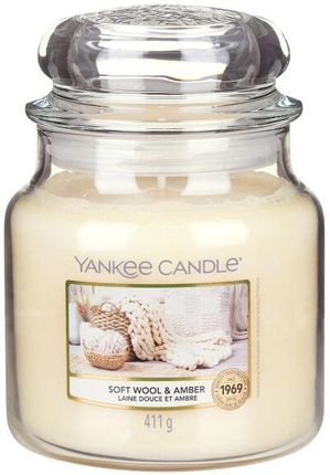 Yankee Candle Świeca Zapachowa W Słoiku Soft Wool & Amber 411 G 7600242179547