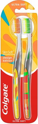 Colgate Slim Ultra Soft Design Edition żółta + zielona 2 szt.