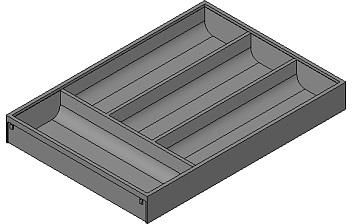 BLUM ZC7S550BS3 AMBIA-LINE  wkład na sztućce do szuflady MERIVOBOX szary indium mat