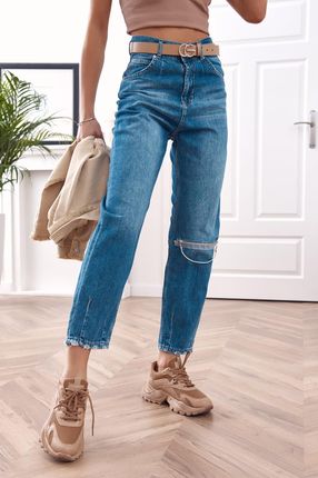 Spodnie jeansowe z wysokim stanem slouchy fit RR2012