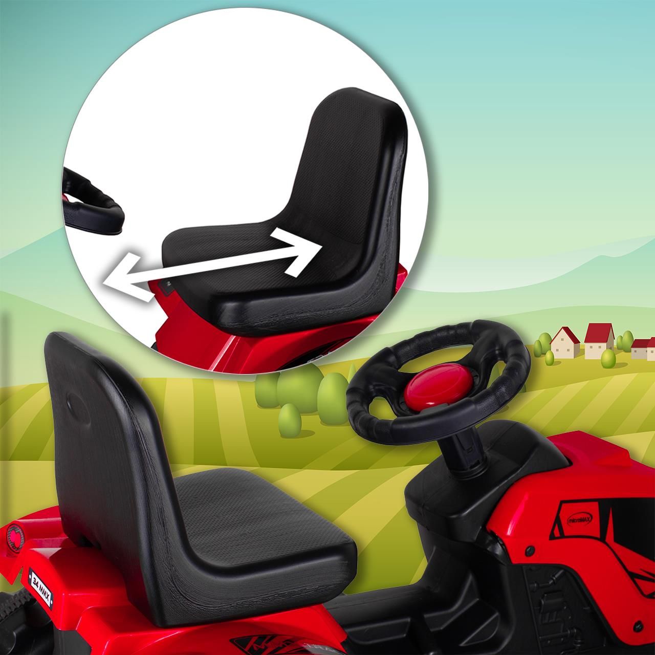 Malplay Duży Traktor Jeździk Z Przyczepą Traktorek Pedały Czerwony - zdjęcie 2 Malplay Duży Traktor Jeździk Z Przyczepą Traktorek Pedały Czerwony
